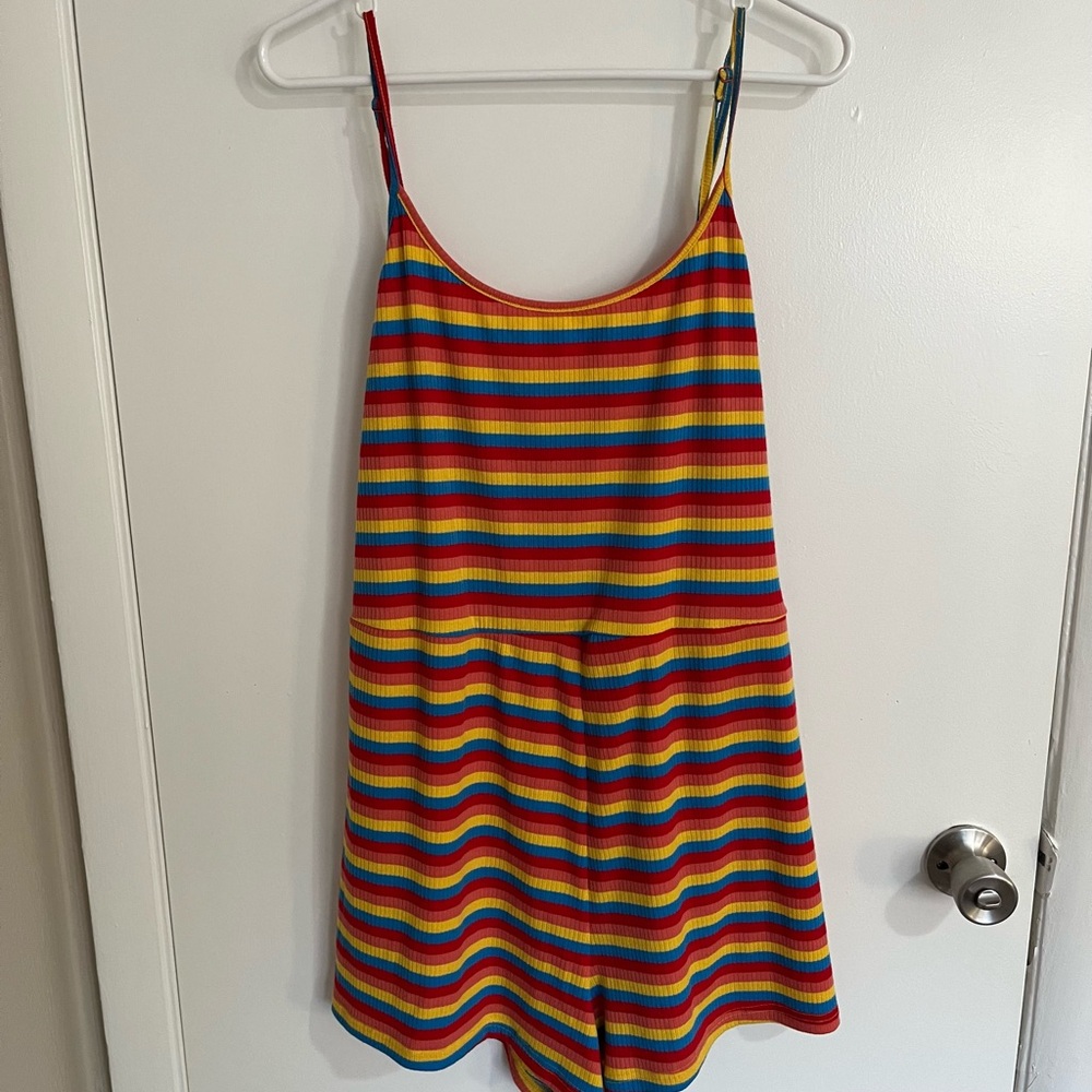 SHEIN Multicolor Striped Romper 3X